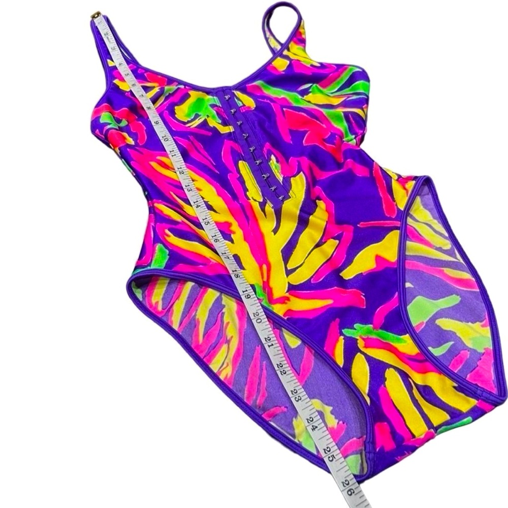 Vintage La Blanca 90s Miami Vice Barbie Neon One Piece Swimsuit - Picture 15 of 16